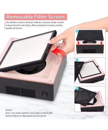 LXIANGN Nail Dust Collector Machine 60W - Powerful Nail Vacuum Cleaner for Gel Removal - Low Noise - Black - Buy Online on GoSupps.com