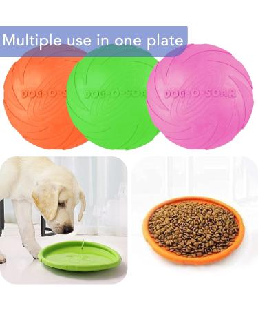 Buy Aimake 3-Piece Dog Frisbee Set - 15cm Natural Rubber for Land & Water - Dog Training Throwing & Catching Toys (Orange Pink Green) - International Shipping Available - Buy Online on GoSupps.com