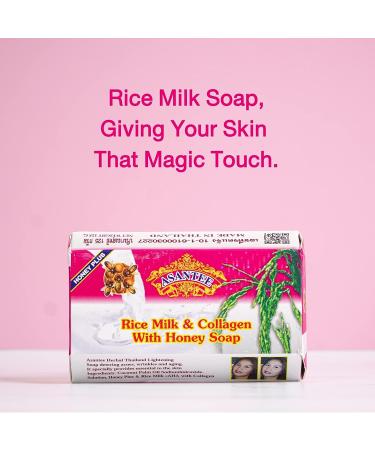 Asantee Rice Milk Collagen Honey Body Soap 125g - Soft, Clear, Radiant Skin - Long-Lasting Scent - Buy Online on GoSupps.com