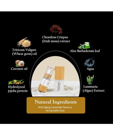 SaGrah Beauty Anti-Aging Ceramide Serum and Lip Balm Duo - Anti-Aging Skincare Set for Your Skin and Lips For Daily Use - Buy Online on GoSupps.com