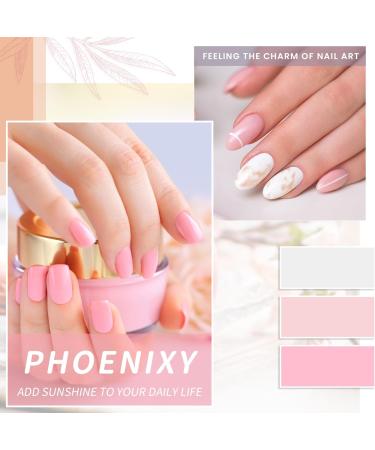 Phoenixy 24 Pcs Autumn Winter Gel Nail Polish Set - White Orange Pink Red Brown Glitter - Soak Off UV Gel with Base Top Coat - Christmas Manicure Gifts for Women - Peachy Pink - Buy Online on GoSupps.com