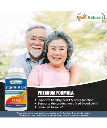 Best Naturals Vitamin B6 50 mg 250 Tablets (250 Count (Pack of 3)) - Buy Online on GoSupps.com