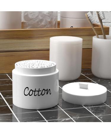 LEETOYI Ceramic Cotton Swab Holder with Lid | Stylish Storage for Cotton Swabs & Balls | Easy to Clean | Ideal for Home Organization - Buy Online on GoSupps.com