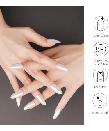 DANNI & TONI Silver Soiree Nail Wraps - 28 Semi-Cured Gel Stickers for Salon-Quality Manicure - Buy Online on GoSupps.com