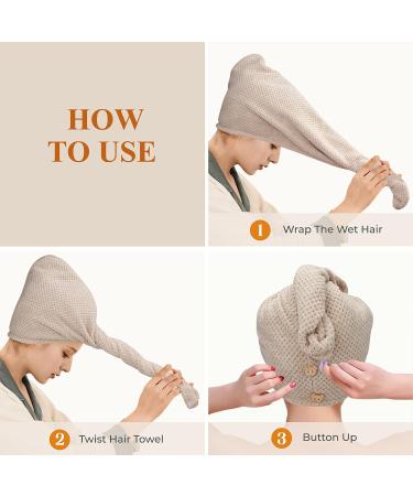 ZUMRUKES 4 Pack Microfiber Hair Towels - Super Absorbent & Fast Drying Hair Wrap for Women - Anti Frizz & Curly Hair Friendly - Buy Online on GoSupps.com