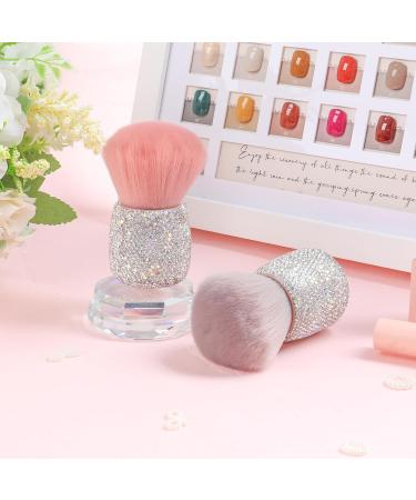 ANGNYA Pink Nail Dust Brush with Rhinestones | Fluffy Makeup Brush for Acrylic Nails & Dip Powder Removal | Nail Art Clean Up Tool - Buy Online on GoSupps.com
