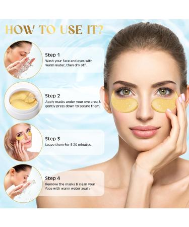 30 Pairs Under Eye Patches - Gold Eye Gel Masks for Dark Circles Puffiness & Wrinkles | Perfect Skin Care Gift for Women & Girls - Buy Online on GoSupps.com