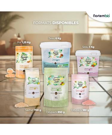 Nortembio 100% Epsom Salts Strawberry & Rose Scent 180g Natural Source of Magnesium | With Hydrating Vitamins C and E | For Relaxing Baths Spa & Skin Care + Free E-Book - Buy Online on GoSupps.com