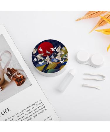Red Sun Japanese Flying Crane Contact Lens Case - Portable Travel Lens Box with Mirror for International Shipping - Buy Online on GoSupps.com