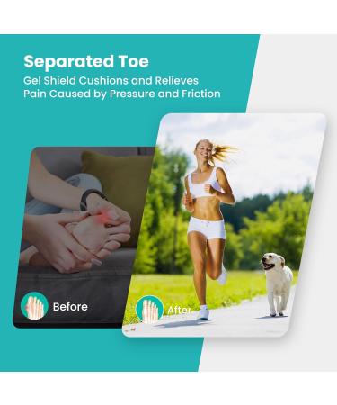 Silicone Toe Protectors - 4 Pairs Gel Sleeves with Aloe Vera for Pain Relief & Protection - Transparent Toe Caps for Corns (Small - Buy Online on GoSupps.com