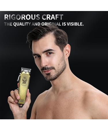 Professional Hair Clippers for Men - Cordless Electric Beard Trimmer Set with T Liners & LED Display - Gold Hair Cutting & Grooming Essentials - Buy Online on GoSupps.com