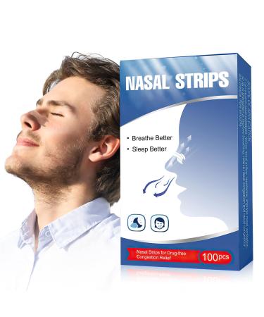 Nasal Strips for Snoring Nose Strips for Sleeping Breathing Strips for Better Nose Breathing Nasal Tape Works Instantly Relieve Nasal Congestion Sleeping Quality Improvement (100PCS)