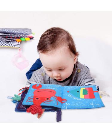 SOSPIRO Ocean Baby Cloth Book for Toddlers - Soft, Safe & Nontoxic 3D Animal Tails - Early Learning & Perfect Gift for Babies 0-3 Years - Buy Online on GoSupps.com