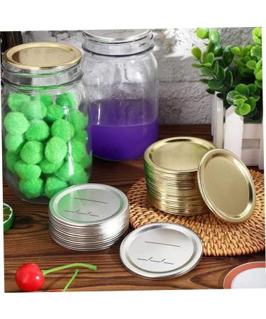 BESTonZON 30Pcs mason jar lids canning jar lid cover sprouting lids caps wide mouth mason jars metal lids fermenting lids jam jar lid glass jars lids tops sealing cap glass bottle Tinplate 7X7X0.2CM Silver - Buy Online on GoSupps.com