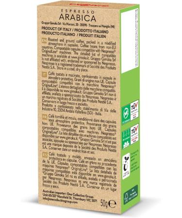 Gimoka 100% Arabica Blend Intensity 8-100 Capsules Compostable and biodegradable - Compatible with Nespresso* domestic coffee machines - Made in Italy (pack of 10 x 10) - Buy Online on GoSupps.com