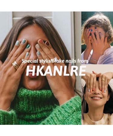 Shop Hkanlre Bling Coffin Press on Nails - 24PCS Medium Gradient Fake Nails with Rhinestones for Women & Girls - Buy Online on GoSupps.com