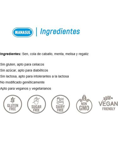  HE MANASUL MANASUL - Digestive infusion with Sen and horsetail with mint and licorice. Thinning infusion. Diet. Box of 25 sachets - Buy Online on GoSupps.com