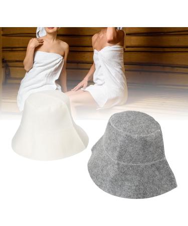 2 Pack Sauna Hats - Water Absorbent Felt Vaporarium Head Protection for Men & Women | White & Gray - Buy Online on GoSupps.com