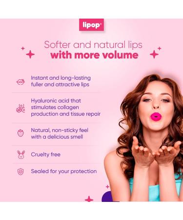 Lipop Lip Plumper Gloss - Hydrating & Volumizing with Vitamin E & Hyaluronic Acid - USA Made Plumping Lip Gloss for Full, Smooth Lips - 1 Unit - Buy Online on GoSupps.com