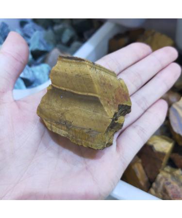 Reiki Crystal 1PC Natural Tiger Eye Gravel Rough Stone Raw Gemstone Specimen Irregular Crystal Home Decor Reiki Can be Used for ERTEYIN (Size : 50-80g)