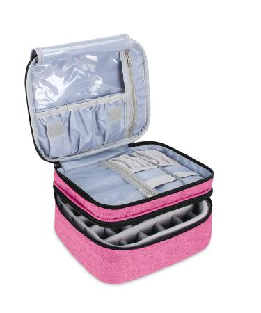 Luxja Double-Layer Nail Polish Carrying Case - Pink (Bag Only) - Holds 30 Bottles (15ml) - Buy Online on GoSupps.com
