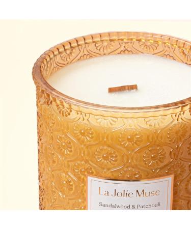 La Jol e Muse Sandalwood & Patchouli Fragrance Candle - 550g Natural Soy | 90 Hours Burn Time | Perfect Gift for Home D cor - Buy Online on GoSupps.com