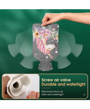 Unicorn Floral Hot Water Bottle with Plush Cover - Cozy Hand Warmer for Adults & Kids | 26.5x15.3cm International Shipping Available - Buy Online on GoSupps.com