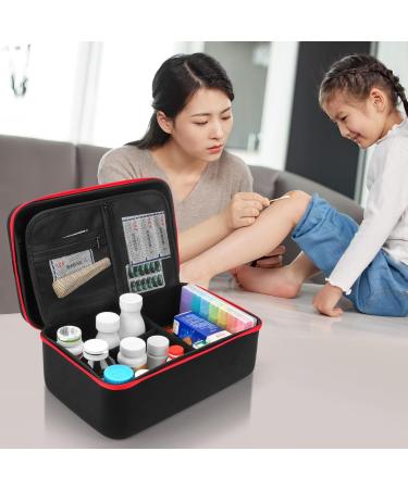 Travel Pill Bottle Organizer Case - Hard Shell First Aid Storage Box for Medication - Empty Emergency Medicine Bag (Case Only) - Buy Online on GoSupps.com