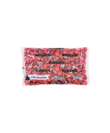 HERSHEY'S KISSES Red Foils Milk Chocolate Candy, Bulk, 66.7 oz Bulk Bag (400 Pieces)