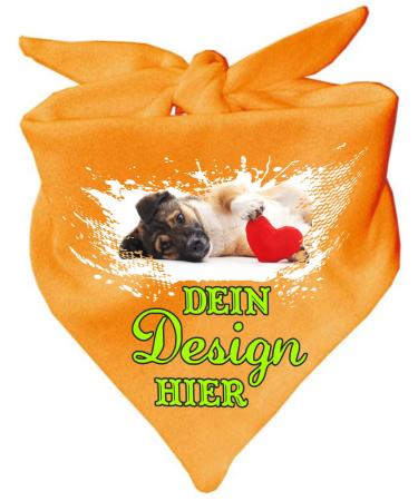 Dog triangular scarf personalized with your desired motif (color: yellow) (size 1 (55 cm)) 55 x 18 yellow