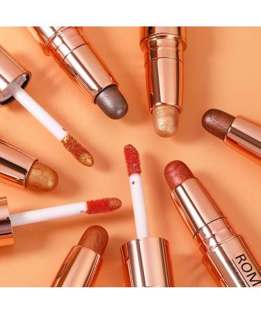 Shimmer Eyeshadow Stick | 2 in 1 Makeup Highlighter Cream Liquid Eyeshadow Stick Sets - Long Lasting Waterproof Make Up for Cheek Brow Bone and Eye Corner Frifer 06# - Buy Online on GoSupps.com