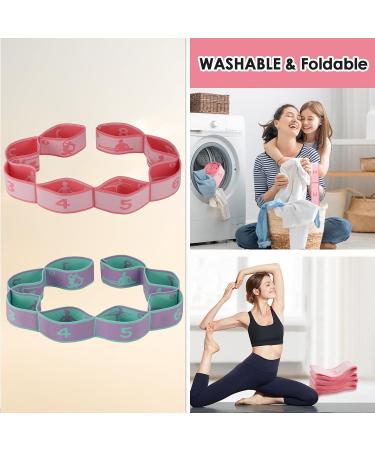 2-Piece Yoga Belt Set | Elastic Fitness Bands with Loops for Stretching Gymnastics & Pilates Optimal Yoga Accessories - Buy Online on GoSupps.com