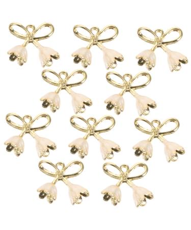 PLAFOPE 10pcs Flower Ornaments Crafts Flower Earrings Alloy White Accessories Self Made