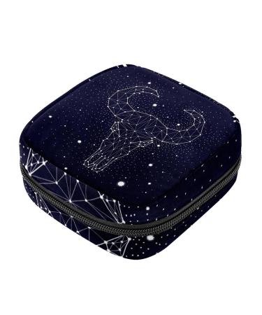 Women's napkin storage bag starry sky constellation sheep-dead head mental cup portable women's bandages storage bags female menstruation first period bag