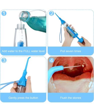 Patelai Tonsil Stone Remover Kit | Manual Pump Irrigator LED Tonsil Stone Tool & Stainless Steel Removal Tools Eliminate Bad Breath (Blue - Buy Online on GoSupps.com
