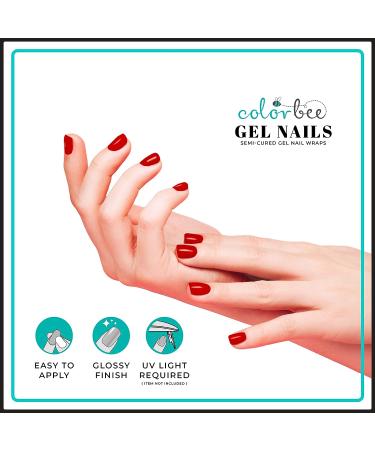 Semi Cured Gel Nail Strips - Long Lasting Red Nail Polish Stickers - Easy Application - Compatible with UV Nail Lamp - Buy Online on GoSupps.com