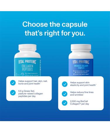 Vital Proteins Enhanced Collagen Complex Capsules with BioCell Collagen - Supports Skin Elasticity Joint Health and Helps Reduce Fine Lines & Wrinkles (1) - 60 Count - Buy Online on GoSupps.com