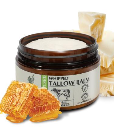 Beef Tallow for Skin Stocking Stuffers adults Thsnksgiving Gifts Natural Face and Body Butter with Raw Honey Christms Gifts Herbal Extracts Grass-Fed Beef Tallow