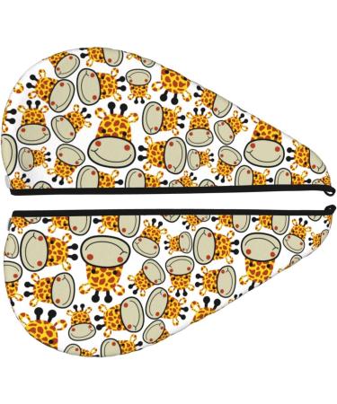 Hair Towel Wrap - Quick Drying Towel Turban with Button for Effortless Hair Drying - Giraffe Design - Buy Online on GoSupps.com