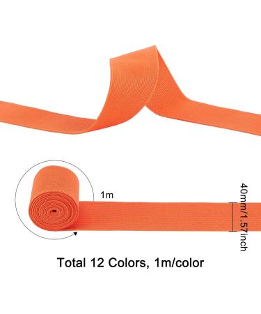 BENECREAT 12-Colors Elastic Band - 40mm Stretch Ribbon for Sewing & Craft Projects | 13 Yards - Perfect for Hair Ties & DIY - Buy Online on GoSupps.com