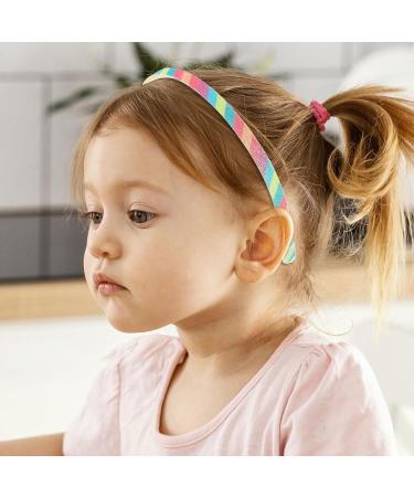 WLLHYF Glitter Headband 4pcs Plastic Sparkly Cute Non Slip Chunky Hairbands Thick Bling Confetti Rainbow Hair Bands with Teeth Little Girls Colorful Hair Accessories Rainbow color - Buy Online on GoSupps.com