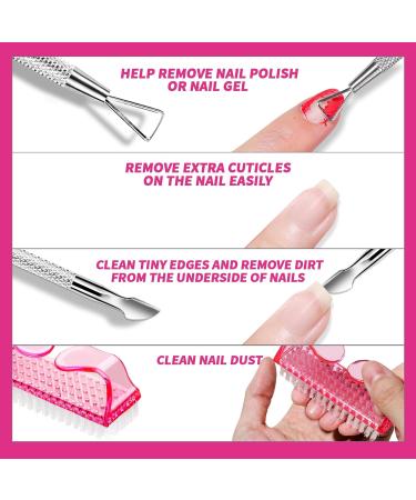 Fandamei Nail Polish Remover Tools Set - 500 Cotton Pads Pink Nail Clips Stainless Steel Shaver Nail Files & Brush - Perfect for Gel Nails - Buy Online on GoSupps.com