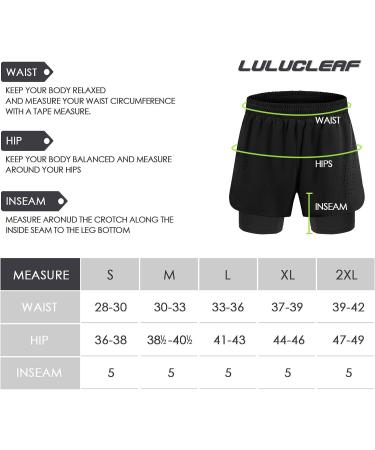 Lulucleaf Men's 2-in-1 Running Shorts with Liner | Small Dark Blue Athletic Workout Shorts - Buy Online on GoSupps.com