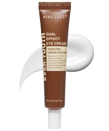 NINELESS Ever-Youth Dual Effect Eye Cream Korean Skincare Instant Lifting Technology for Firm Eyes with Niacinamide Adenosine Hyaluronic Acid Ceramides for Fine Lines Bags Puffiness 0.5 fl oz