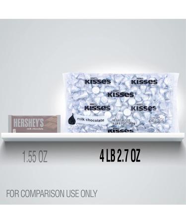 Hershey's Kisses Silver Foil Milk Chocolate Candy Bulk - 66.7 oz Bag (400 Pieces) - Buy Online on GoSupps.com