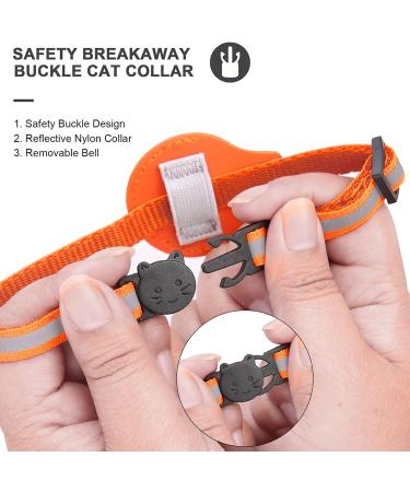 Kolacen Reflecting AirTag Catushage - Adjustable Cat Neck Band with Shell & Bell for Puppies Kittens (Orange) | Safe & Stylish Pet Tracker - Buy Online on GoSupps.com
