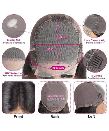 24 Inch 5x5 HD Lace Body Wave Closure Wig 180% Density Pre Plucked Glueless Transparent Lace with Baby Hair - Buy Online on GoSupps.com