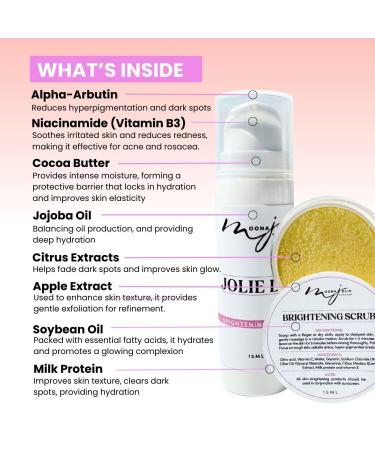 Moona Jolie Lip Kit | Hydrating Lip Cream & Organic Exfoliating Scrub - Nourish Protect Balances Hue and Revitalize Lips with Vitamin C Kojic Acid and Jojoba Oil - Buy Online on GoSupps.com