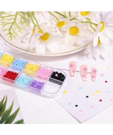 KINBOM 1200pcs 3D Flower Nail Art Charms Resin with Silver and Gold Beads - Colorful Decoration Accessories for DIY Nail Design and Jewelry Making (8 Colors) - Buy Online on GoSupps.com