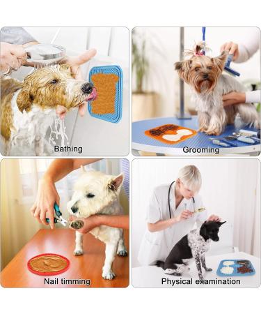 Hysagtek 3 Pcs Licky Mats for Dogs and Cats Dog Lick Mats Slow Feeding Mat with Suction Cup Puppy Lick Mat Pad for Pet Bathing Grooming Training with 1 Spatula + 1 Brush - Buy Online on GoSupps.com